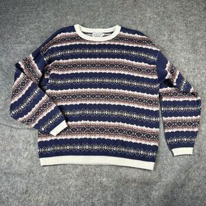 Vintage Russ Studio Sweater Womens Large Fair Isle Pullover Crewneck